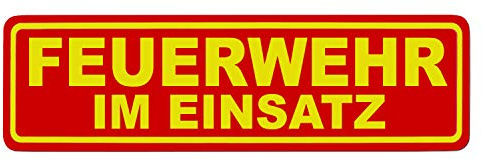 LOHOFOL Magnetschild Feuerwehr im Einsatz | Schild magnetisch | mehrere Größen lieferbar (35 x 10 cm)