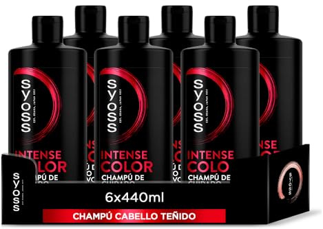 Syoss - Champú para pelo teñido o con mechas - Color - 6uds de 440Ml (2.640ml) – Protege la intensidad del color hasta 12 semanas - Cabello como recién salido de la peluquería