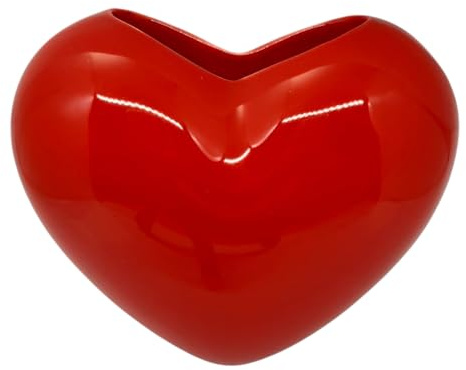 Umidificatore per termosifone in ceramica a forma di cuore - ottima idea regalo (ROSSO)