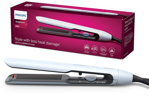 Piastra per capelli Philips serie 5000 con tecnologia termoprotettiva, Bianco [modello BHS520/00]