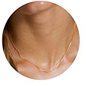 Minimalist Thin 18K Gold Chain Box Necklace Short Small Gold Chain Choker Necklaces for Women