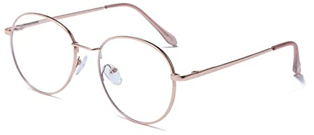 LJCZKA Photochrome Blaulichtfilter Brille für Damen Herren | Rund Brille Ohne Stärke für Bildschirm Computer TV