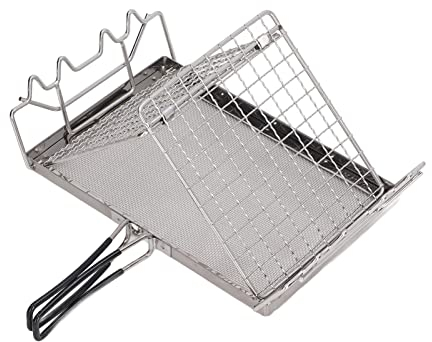 Grille-pain à Gaz Pliant, Grille-pain de Réchaud de Camping en Acier Inoxydable Portable Pliable pour l'extérieur