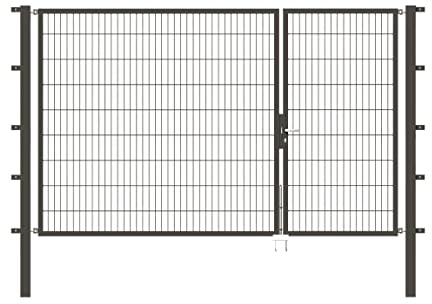 Alberts 647032 Doppeltor Flexo mit Zubehör | verschiedene Breiten und Höhen | anthrazit | Breite 100 + 200 cm | Höhe 180 cm