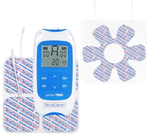 TensCare Perfect TENS, Appareil TENS cliniquement prouvé pour soulager les douleurs du dos, des hanches, des jambes, des bras, de l'arthrite et de la sciatique + électrodes articulaires E-SF150