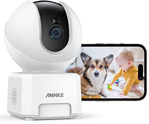 ANNKE 2.5K Indoor Security Camera Baby Monitor/Pet/Dog Cam with Phone App,Crater Pro 4MP WiFi Camera for Home Security,2.4/5 GHz Wi-Fi,2-Way Audio,Auto Tracking,Smart Person/Pet Detection-MIPC App