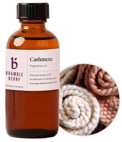 Bramble Berry Cashmere Fragrance Oil 2 oz | Warm Cozy Scent with Vanilla for Candles, Soap, Lotion, Perfume & Bath Bombs | Skin Safe, Vegan, Paraben & Phthalate Free, DIY Craft Essential
