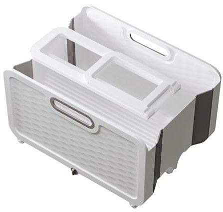Cubo de fregona plegable, cubo de fregona de limpieza plegable portátil para lavadora, nuevo cubo rectangular para fregona, cubo de fregona de plástico para limpieza de suelos, ventanas y hogar (B)