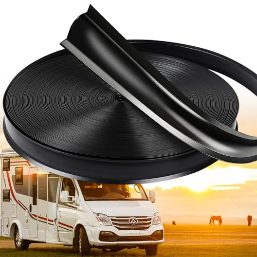 RVRAYS Wohnmobil-Zierleisten-Einsatz, Wetterabisolierung außen, UV-beständige Vinyl-Fensterverkleidung, Wohnmobil-Eckleiste, langlebiger Formeinsatz, schützt die Außenseite (2,5 cm – 30 m, schwarz)