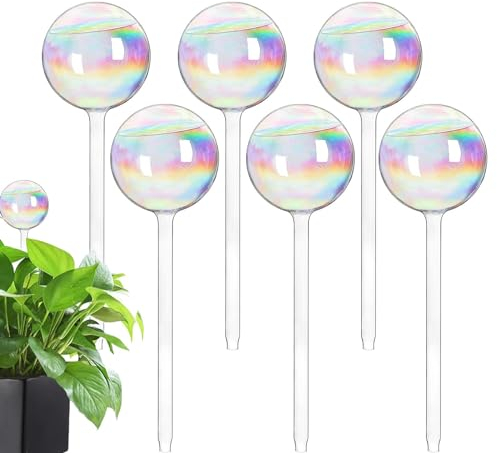 WEITING Glas Bewässerungsspieß, Bunte Bewässerungskugeln für Pflanzen, Wassertropfen Pflanzenbewässerung für Zimmerpflanzen, Garten und Balkon