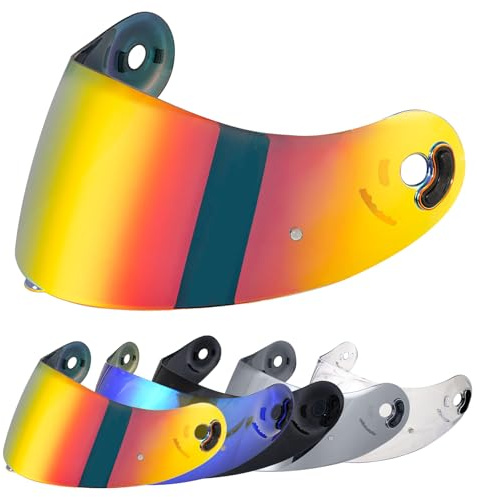 Visiere Casque Moto pour Nolan X-803 X-802 X-702 X-661 X603, Plein Visage Moto Casque Pare-Brise Visière,Visière de Remplacement pour Casque de Moto (Rouge Chrome)