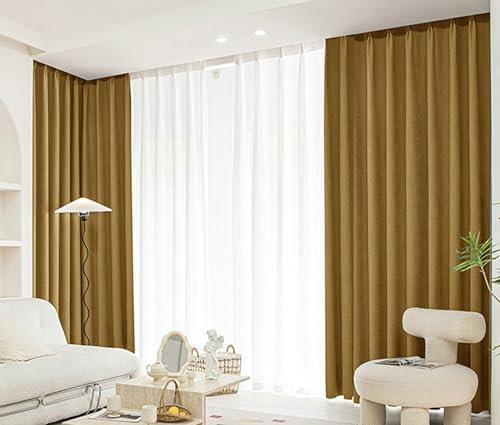 Bishilin Vorhänge Verdunkelnd Braun, Gardinen Blickdicht 2er Set mit Ösen 137x214CM Einfach Modern Verdunklungsvorhänge Wohnzimmer Jugendzimmer Kinderzimmer