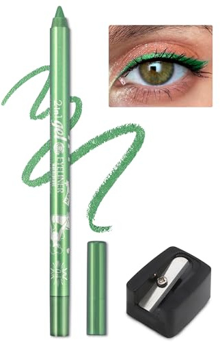 Jutqut Matte Gel Eyeliner, Grün Wasserfest Kajalstift, Waterproof Long Lasting Liner Stick, Glitzer Kajal Stift Wischfest, Crème Glatt Metallisch Lidschattenstift, Wasserfester Eyeliner For Women