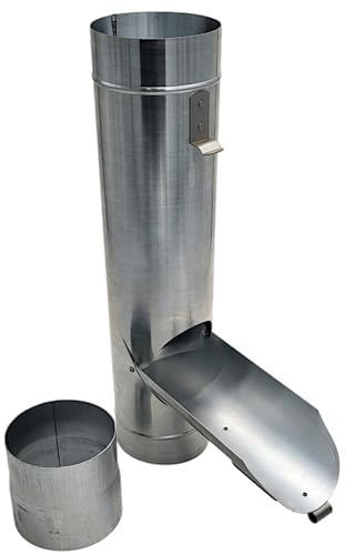 zbs24 Regenrohrklappe 100mm in Titanzink, ohne Laubsieb, konische Bauform für einen mühelosen Einbau, Set 2 mit Muffe zur Montage bei abgeschnittenen Fallrohren