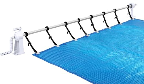 XMTECH Verstellbarer Poolaufroller Aluminium Teleskoprohr Aufrollsystem für Poolplane und Solarfolie Abdeckung Witterungsbeständig 1,05m bis 6,15m
