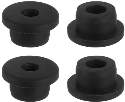 QUARKZMAN 4 Pezzi Occhielli in Gomma 19mm Foro di Perforazione, Passacavi Guarnizione 10mm ID Gommini Passacavo Scrivania Nero Siliconica per Tappo Organizzare Filo Cablaggio Casa Auto