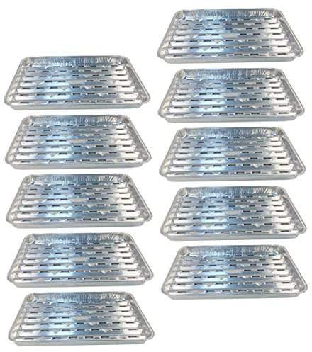 MUCKLILY Teglie Di Alluminio Usa e Getta Per Barbecue, Piccoli Vassoi Per Alimenti in Carta Stagnola, 10 Pezzi Impilabili Per Forno, Microonde e Picnic