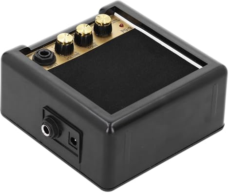 Gitarrenverstärker, Bass Lautsprecher, Tragbar Kompakt 3W Mini mit Lautstärke- und Tonsteuerung für E-Gitarren Bass Übung