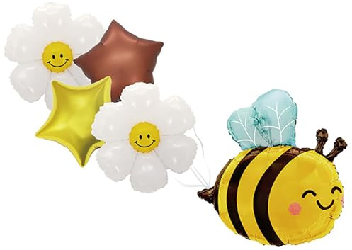 Gleemix Biene Maja Luftballons Geburtstagsdeko, Bienen Deko Helium Ballons | Bienen Deko Geburtstag Folienballon Geburtstagsdeko, The Bee Ballons für Babyparty Kindergeburtstag Deko Biene Thema Party