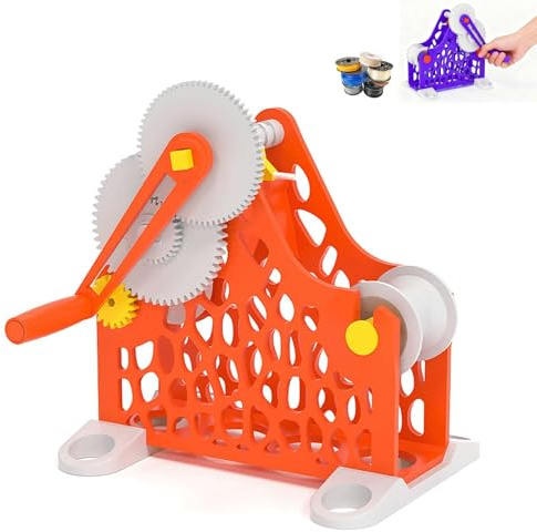 MEUBLLY Avvolgitore per Filamenti per Stampante 3D, Avvolgitore per Bobine, Design Modulare Rimovibile, Avvolgitore Elettrico A Manovella per Materiali di Consumo, per Filo per Stampa 3D(Orange)