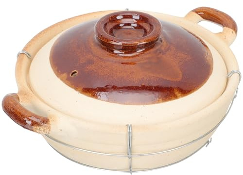 ARTSEWPLY Cazuela de Barro China Pequeña 0,5l Mango Individual Resistente al Calor para Cocina Doméstica, Utensilio Esencial para Cocinar Arroz y Guisos, Batería de Cocina para
