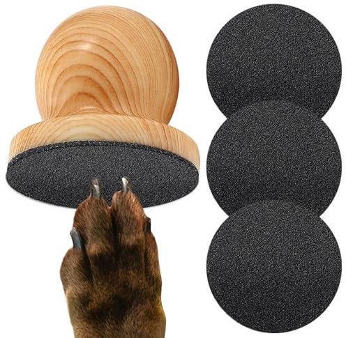 Lime À Ongles Pour Chien – Outil De Toilettage Avec Manche En Bois, Disques De Classement Remplaçables, Meulage Doux, Soin Ergonomique Des Griffes | Convient Aux Chiens Chats Chiots Toilettage