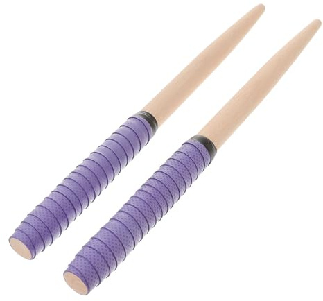 Baquetas de Madera 350x20mm, Par, Púrpura, para Niño | Punta Cónica, Diseño Ligero y Equilibrado, Palillos para Tambor, Accesorios de Batería