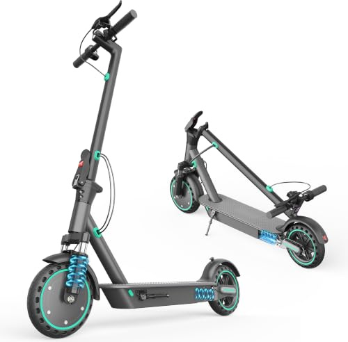 EggKing Patinete eléctrico D8 con doble suspensión, batería de litio de 36 V 10,5 AH