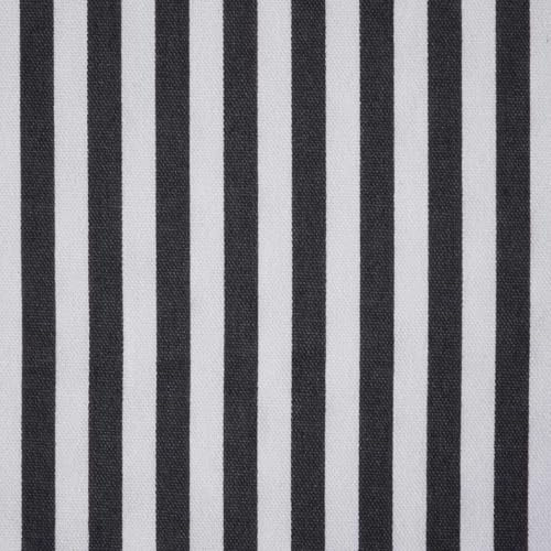 HOMESCAPES Schwarz-Weiß gestreifter Baumwollstoff Meterware 150 cm breit, Streifen-Stoff zum Nähen, Dekostoff gestreift, Oeko-Tex Stoff 100% Baumwolle, Vorhangstoff schwarz weiß