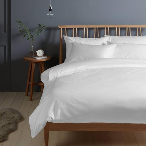 Pizuna Bettwäsche 200x200 + 70x90 Baumwolle Weiß 400 Fadenzahl | 3-teilig Mit 100% Lang Stapeli ger BaumwolleBettbezug Mit Kissen bezügen, Mako Satines Bettwäsche-Set 200x200