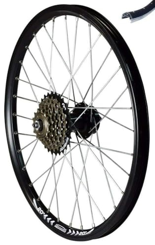Redondo 20 Zoll Hinterrad Laufrad Felge Schwarz Disc + 6-Fach Kranz