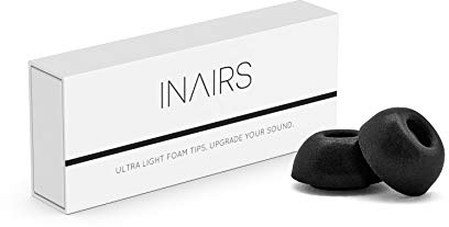 INAIRS Memory-Foam Tips – kompatibel mit Apple AirPods Pro (1. & 2. Gen.) – 5 Paar Aufsätze, Größe L, Schwarz – Ohreinsätze für Komfort & sicheren Halt