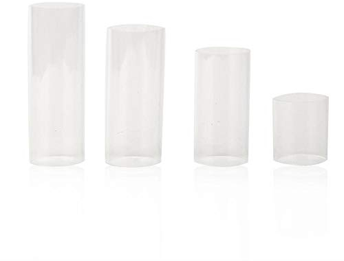 Guitar Slider, Guitar Slide Transparent Glass Bass Durable String Slides Cylinder Bright Tone Bar(Set)
