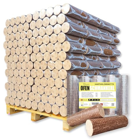 960kg Palette Holzbriketts Nestro Hartholz Briketts Rund Kamin Ofen Brikett Heizbriketts Buche und/oder Eiche Kohle ersetzt ca. 5Ster Brennholz (ENERGIE KIENBACHER BRENNHOLZ, BRIKETTS & CO.)