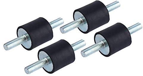 4PCS M6 Rubber Vibration Mount, Air Compressor Pump Anti Vibration Rubber Mount Shock Damper 20 * 20mm for Air Compressors, Engines