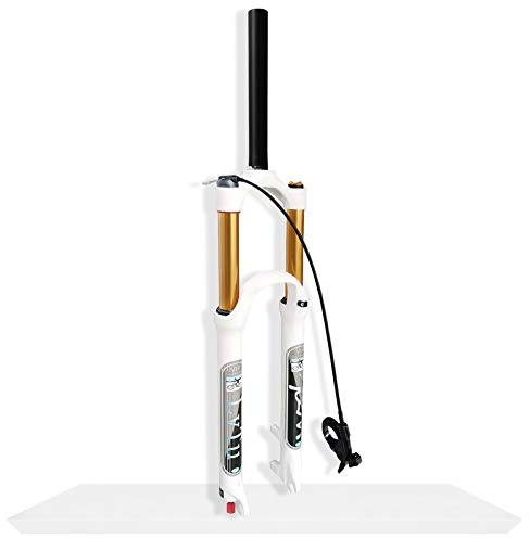LvTu 26 27.5 29 Zoll Magnesiumlegierung Mountainbike Federgabel, 120mm Federweg Luftdruck Stoßdämpfer MTB Vorderrad Gabel für 1.5-2.45 Reifen (Color : Straight-Remote Lockout, Size : 26)