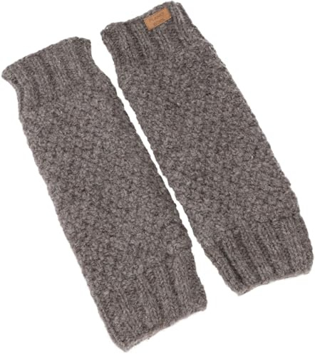 GURU SHOP Wollstulpen mit Perlmuster, Strickstulpen aus Nepal | Wunderbar warm, aus Schurwolle, Fleece-Futter, perfekt für kalte Jahreszeiten, handgestrickt, Unisex.