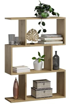 MATKAM BASK 3 Bücheregal aus Holzspanplatten, B/H/T 76,4x107x28cm, Standregal, Würfelregal, freistehend, perfekt als Raumtrenner, in verschiedenen Ausführungen erhältlich - Artisan Eiche