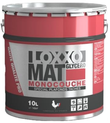 LOXXO - Loxxo Peinture glycéro pour plafonds tachés Blanc mat - Conditionnement 10L, Couleur BLANC