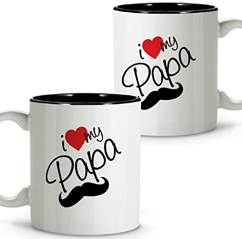 LolaPix Tasses pour parents. Tasses drôles. Tasses petit-déjeuner originales Mug céramique 330 ml. Cadeaux avec phrases. My Papa