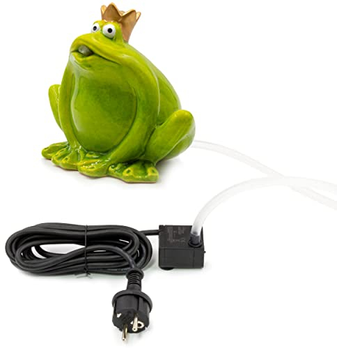 Blümelhuber Figura de rana de gárgola, decoración de jardín, juego de agua, decoración de jardín, estanque de jardín, figuras para estanque, accesorios para estanque