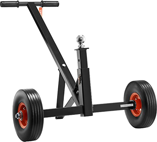 VEVOR Chariot de Remorque Charge 272 kg Chariot de Remorquage en Acier au Carbone Hauteur Réglable 41-61 cm Boule 47,6 mm Pneus Solides 25,4 cm pour Déplacer Remorque de Voitures Camping-Car Bateaux