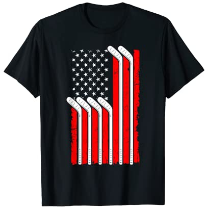 Field Hockey USA Flag 4th Of July Sweeper Goalkeeper Sport T-Shirt