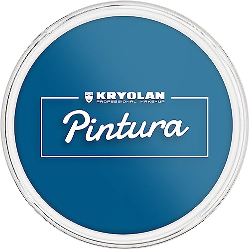 Kryolan Pintura Water Color Make-up Blue 25 ml I Wasserbasierte Kinderschminke für Gesicht & Körper I CE-zertifiziert I Schnell trocknend, leicht abwaschbar & individuell deckend