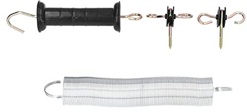 CHEOTIME Elektrozaun-Tor-Kit, Elektrozaun-Torgriff Mit Feder PP-Eisen 5 Meter Tierfeder-Türzubehör Für Vieh