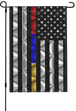 Vereinigte Staaten Dünne Linie Rot-Blau-Gelbe Flagge Flaggen Uv-Beständig Gartenflaggen Robuste Fahnen Für Außenbereich Drinnen Draußen,70X102Cm