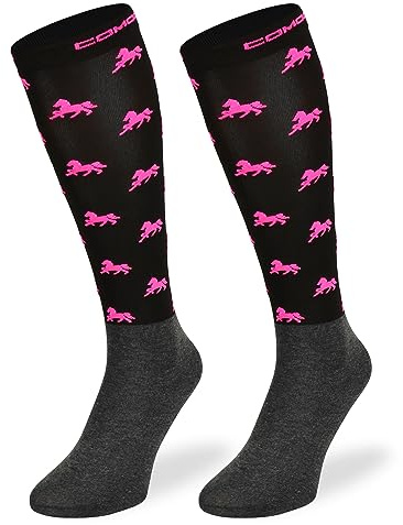 SKIETY Ropa Ecuestre Mujer y Hombre - Calcetines Hasta la Rodilla Mujer y Hombre - Calcetines Equitación Microfibra Ecuestre Mujer y Hombre - Calcetines Equitación Niña