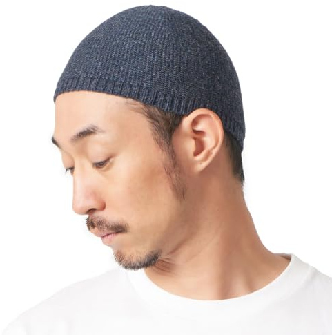 CHARM Cappello Cappellino Invernale Uomo - Lana Cappelli Beanie Zuccotto Sottocasco Bici Moto Musulmani Preghiera Marino XL