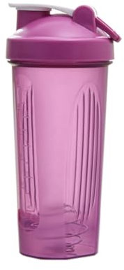 Vaso agitador, deportivo, portátil, práctico, vaso agitador, 600 ml, botella agitadora de plástico, para adultos, duradera, fácil de instalar, fácil de usar, púrpura