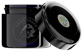 Chiko Chako® Premium UV Schutz luftdichtes Aufbewahrungsglas mit Hygrometer im Deckel | Stash Jar | Gläser zum fermentieren für Kaffee | Tee | Gewürzbehälter | 6g Fassungsvermögen | 100 ml